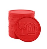 Plastic reliëfmunten met bier/wijn icoon Ø29mm - per 250 stuks