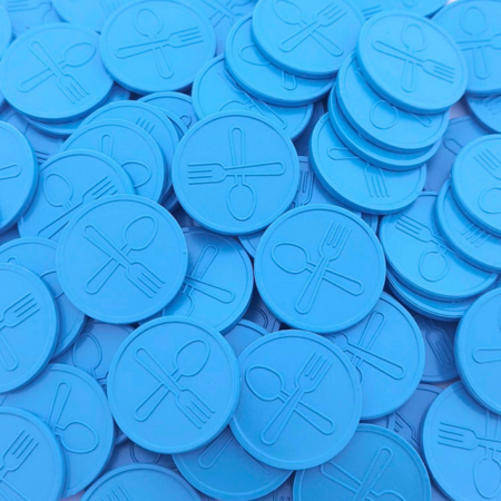 CombiCraft Plastic reliëfmunten met bestek icoon Ø29mm - per 250 stuks