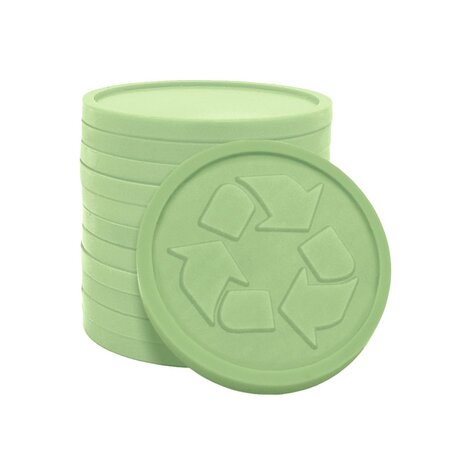 Recycle munten van gerecycled plastic Ø29mm - per 250 stuks