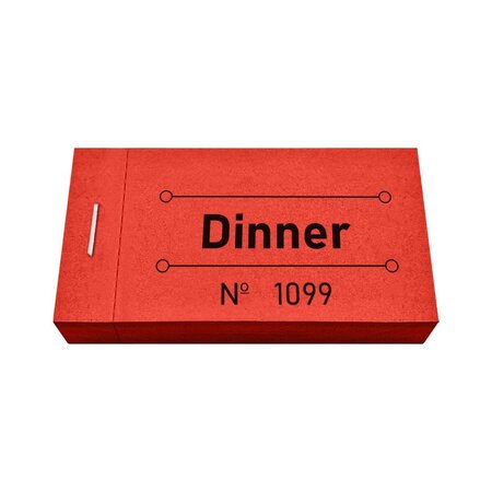 Consumptiebon dinner in rood 50x30mm - per 50 bonnen