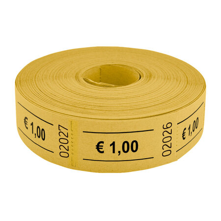 Consumptiebonnen op rol 57x30mm € 1 - per 1000 bonnen