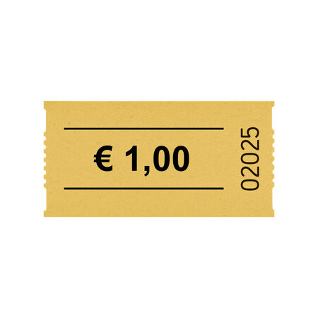 Consumptiebonnen op rol 57x30mm € 1 - per 1000 bonnen