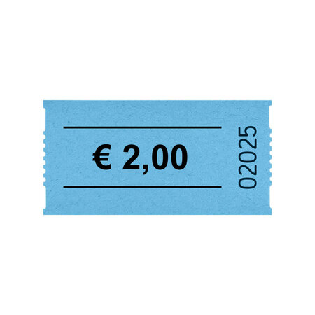 Consumptiebonnen op rol 57x30mm € 2 - per 1000 bonnen
