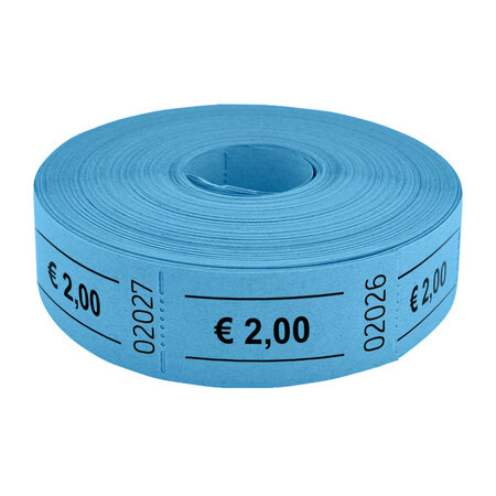 Consumptiebonnen op rol 57x30mm € 2 - per 1000 bonnen