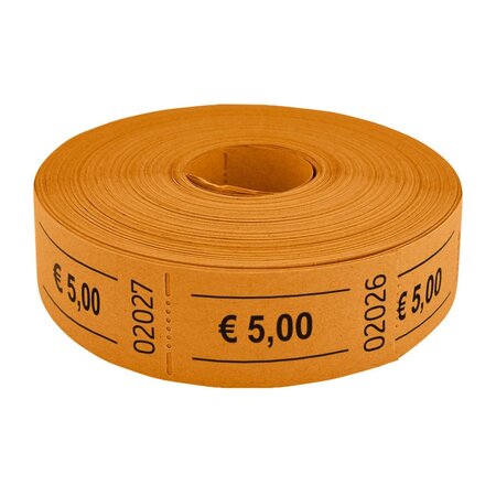 Consumptiebonnen op rol 57x30mm € 5 - per 1000 bonnen