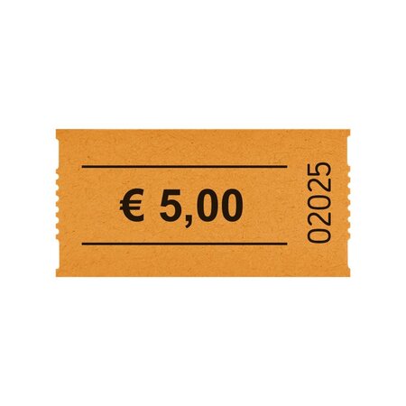Consumptiebonnen op rol 57x30mm € 5 - per 1000 bonnen