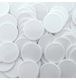Blanco plastic munten Ø28mm wit - per 100 stuks