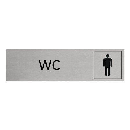 CombiCraft Aluminium deurbordje WC heren 165 x 45 mm - per 1 stuk