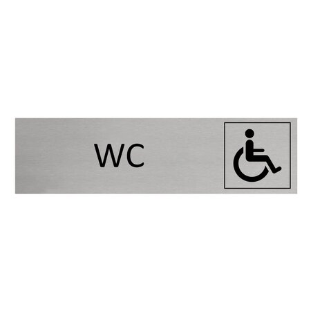 Aluminium deurbordje WC invalide 165 x 45 mm - per 1 stuk
