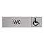 Aluminium deurbordje WC invalide 165 x 45 mm - per 1 stuk
