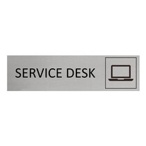Zilver aluminium deurbordje Service desk