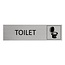 CombiCraft Aluminium deurbordje Toilet (met icoon wc pot) 165 x 45 mm - per 1 stuk