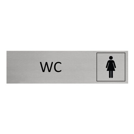 CombiCraft Aluminium deurbordje WC dames 165 x 45 mm - per 1 stuk