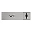 Aluminium deurbordje WC dames 165 x 45 mm - per 1 stuk