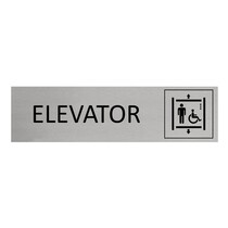 Zilver aluminium deurbordje Elevator