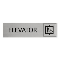 Zilver aluminium deurbordje Elevator