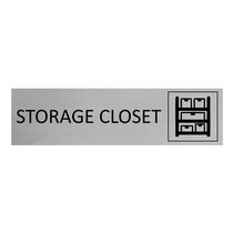 Zilver aluminium deurbordje Storage closet