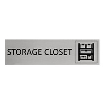 Zilver aluminium deurbordje Storage closet