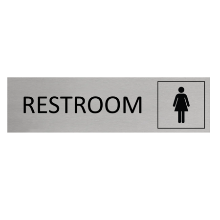 Aluminium deurbordje Vrouwen restroom 165 x 45 mm - per 1 stuk