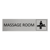 Zilver aluminium deurbordje Massage room