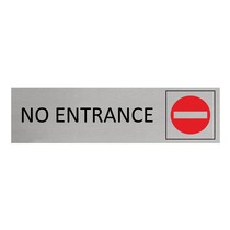 Zilver aluminium deurbordje No entrance