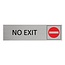 Aluminium deurbordje No exit 165 x 45 mm - per 1 stuk