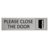 Zilver aluminium deurbordje Please close the door
