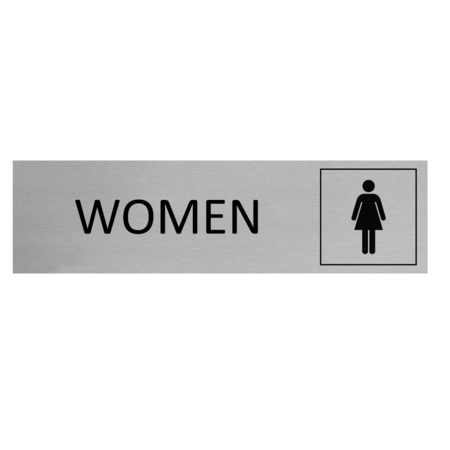 Aluminium deurbordje Vrouwen icoon 165 x 45 mm - per 1 stuk