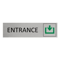Zilver aluminium deurbordje Entrance