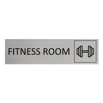 Zilver aluminium deurbordje Fitness room