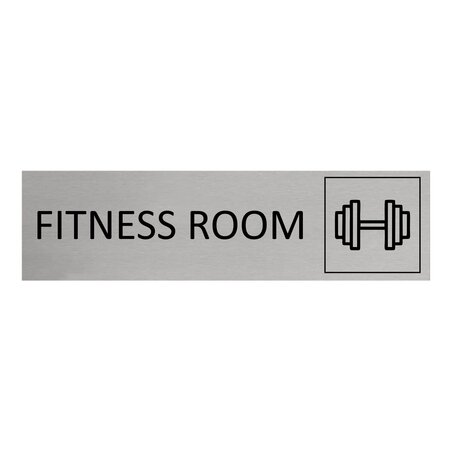 Aluminium deurbordje Fitness room 165 x 45 mm - per 1 stuk