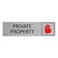 Aluminium deurbordje Private property 165 x 45 mm - per 1 stuk