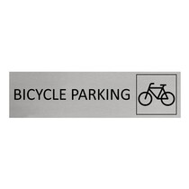 Zilver aluminium deurbordje Bicycle parking