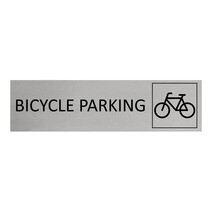 Zilver aluminium deurbordje Bicycle parking