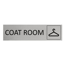 Zilver aluminium deurbordje Coat room