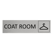 Zilver aluminium deurbordje Coat room
