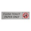 CombiCraft Aluminium deurbordje Flush toilet paper only 165 x 45 mm - per 1 stuk