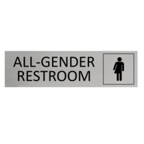 Zilver aluminium deurbordje All-gender restroom