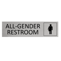 Zilver aluminium deurbordje All-gender restroom
