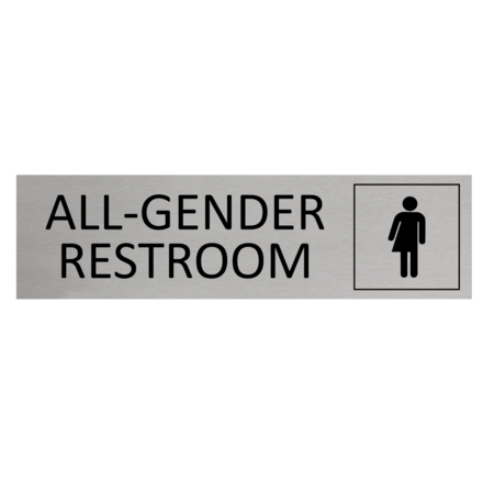 Aluminium deurbordje All-gender restroom 165 x 45 mm - per 1 stuk