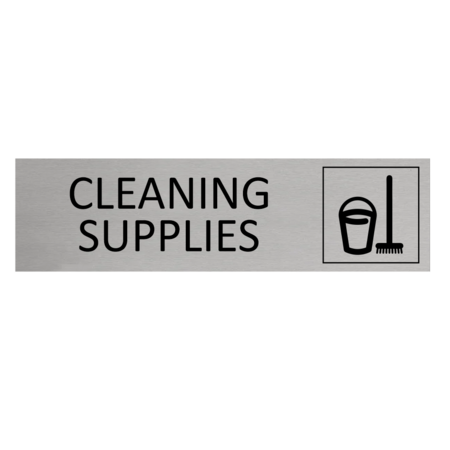 Aluminium deurbordje Cleaning supplies 165 x 45 mm - per 1 stuk