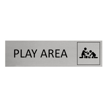 Aluminium deurbordje Play area 165 x 45 mm - per 1 stuk