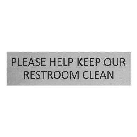 Aluminium deurbordje Please help keep our restroom clean 165 x 45 mm - per 1 stuk