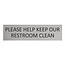 Aluminium deurbordje Please help keep our restroom clean 165 x 45 mm - per 1 stuk