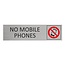 Aluminium deurbordje No mobile phones 165 x 45 mm - per 1 stuk