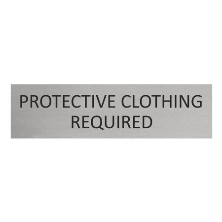 Aluminium deurbordje Protective clothing required 165 x 45 mm - per 1 stuk