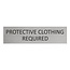 Aluminium deurbordje Protective clothing required 165 x 45 mm - per 1 stuk