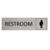 Zilver aluminium deurbordje Restroom met zwart genderneutraal icoon