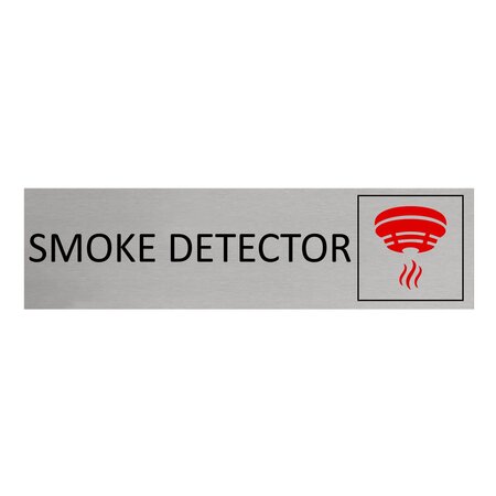 Aluminium deurbordje Smoke detector 165 x 45 mm - per 1 stuk