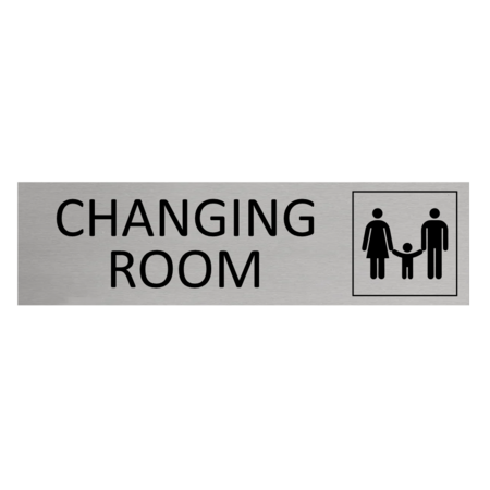Aluminium deurbordje Family changing room en icon 165 x 45 mm - per 1 stuk